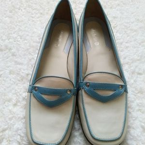 Michelle D Cream and Blue shoes